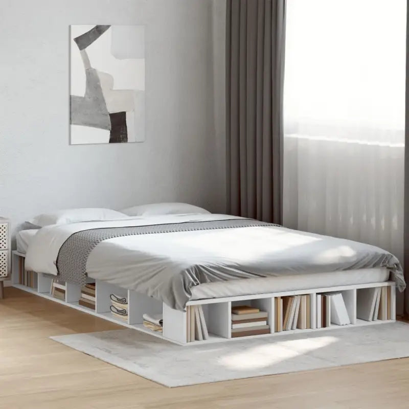 Duurzaam bedframe van bewerkt hout voor een comfortabele slaapkamer - Wit / 135 x 190 cm - Bedden & bedframes