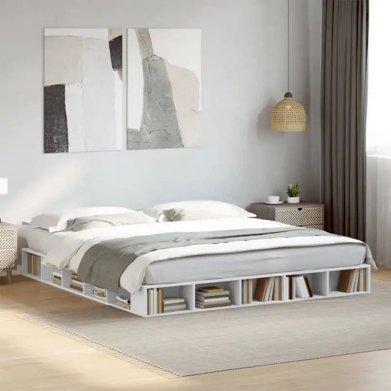 Duurzaam bedframe van bewerkt hout voor een comfortabele slaapkamer - Wit / 180 x 200 cm - Bedden & bedframes