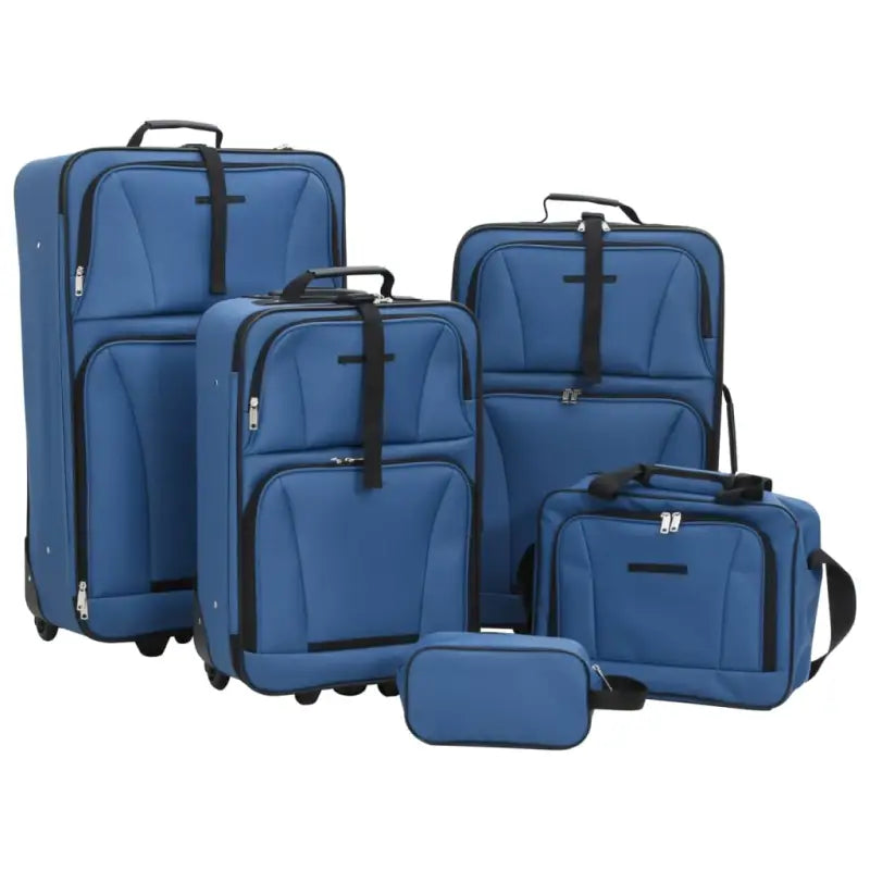 Duurzame koffer set met PVC coating voor lange en korte reizen - Blauw / 5 - Koffers