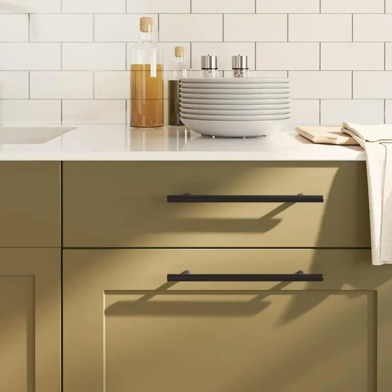 Eenvoudige kastknoppen en handvatten van roestvrij staal - Zwart / 192 mm / 20 - Kastknoppen en kastgrepen