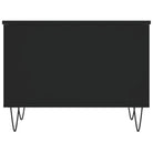 Eenvoudige salontafel met bewerkt hout en metalen poten - Salontafels