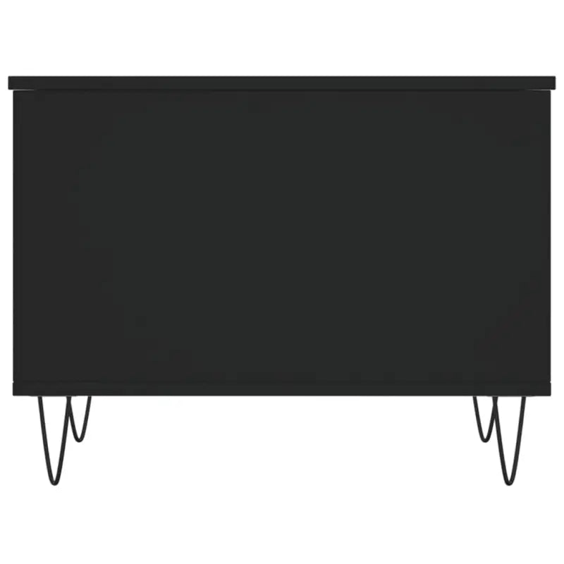 Eenvoudige salontafel met bewerkt hout en metalen poten - Salontafels