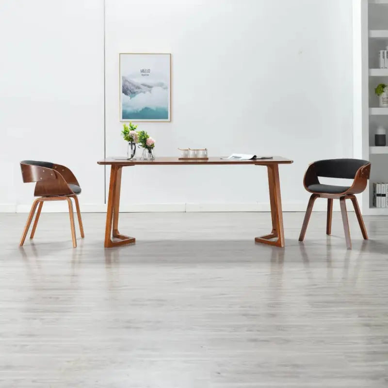 Eetkamerstoel met houten frame en levering bevat comfort en stijl - Grijs en donkerbruin / 1 - Eetkamerstoelen