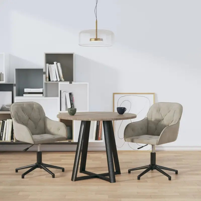 Eetkamerstoelen met comfortabele hoogte armleuning en zacht fluweel - Lichtgrijs / 2 - Eetkamerstoelen