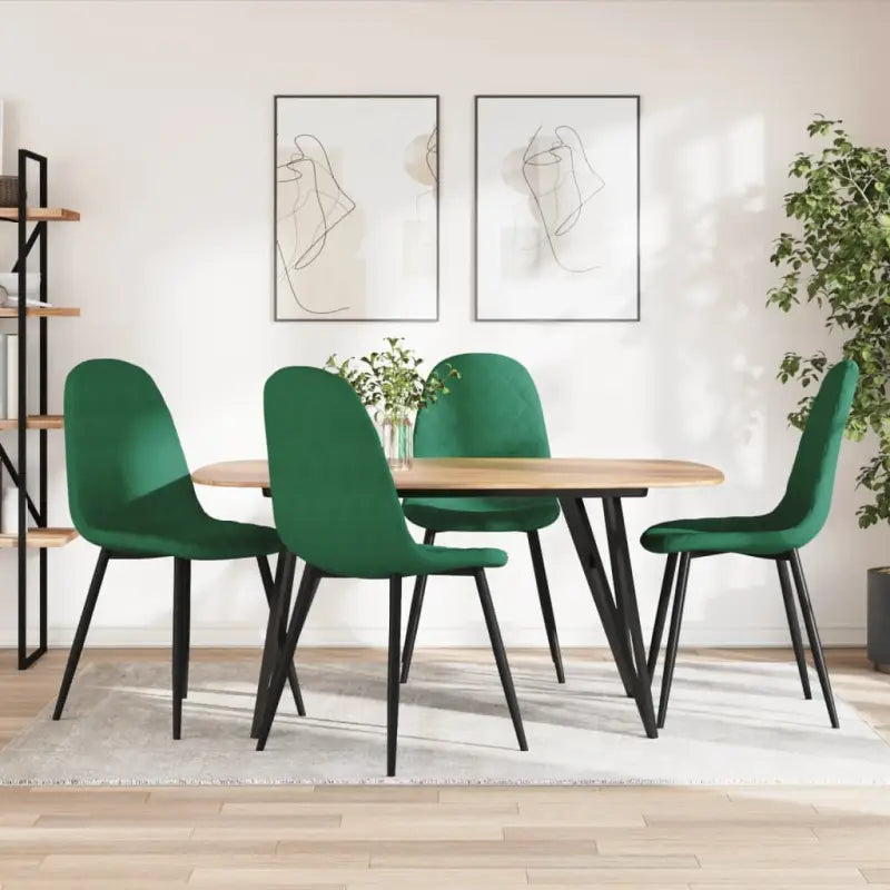 Eetkamerstoelen met een minimalistische en elegante uitstraling - Donkergroen / 4 - Eetkamerstoelen