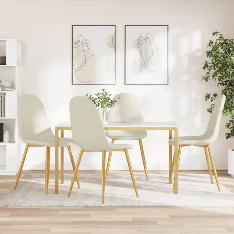 Eetkamerstoelen met een minimalistische en elegante uitstraling - Crèmewit / 4 - Eetkamerstoelen