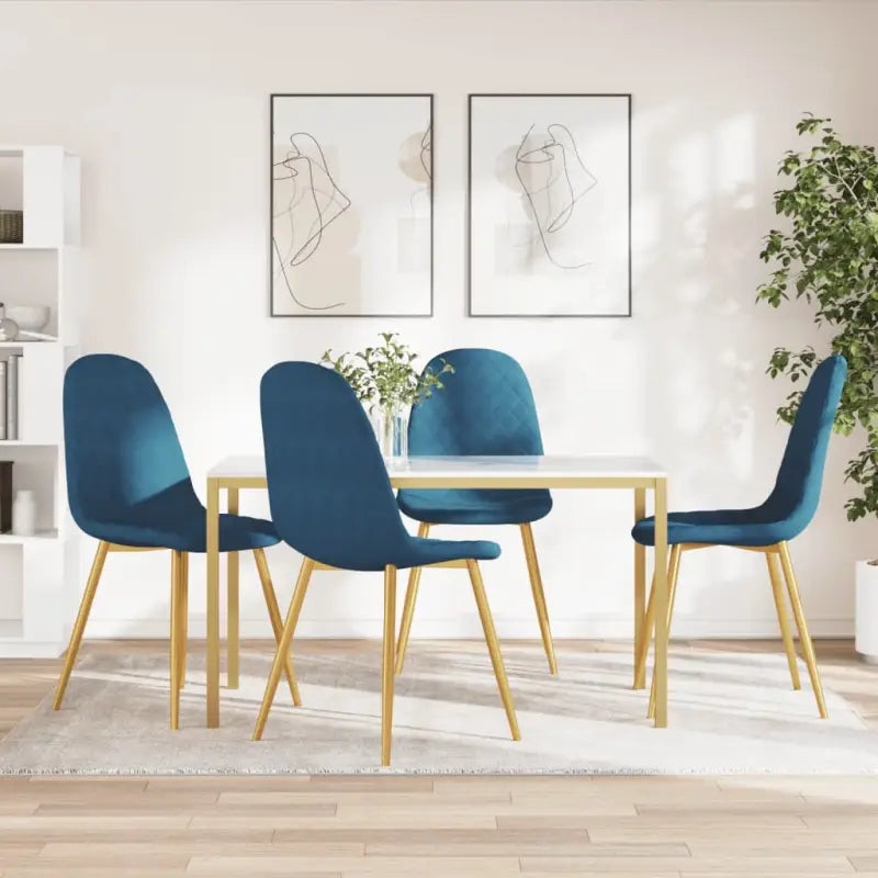 Eetkamerstoelen met een minimalistische en elegante uitstraling - Blauw / 4 - Eetkamerstoelen