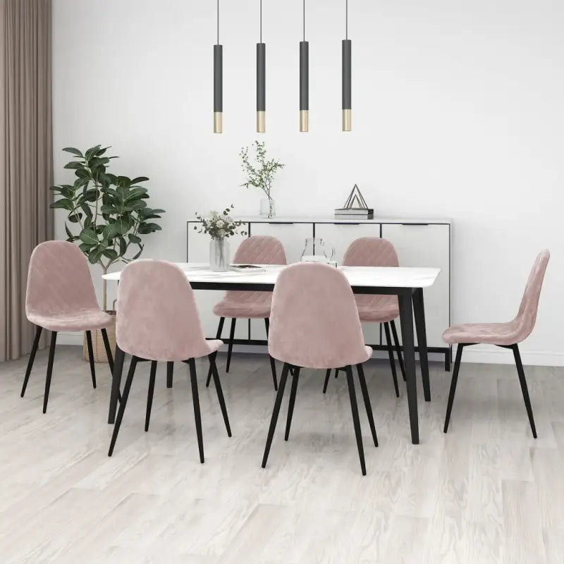 Eetkamerstoelen met een minimalistische en elegante uitstraling - Roze / 6 - Eetkamerstoelen