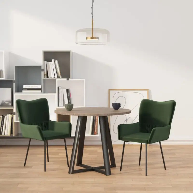 Eetkamerstoelen met elegant fluweel voor een stijlvolle uitstraling - Donkergroen / 2 - Eetkamerstoelen