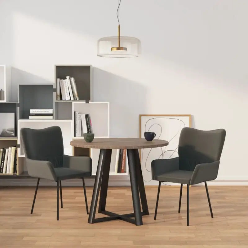 Eetkamerstoelen met elegant fluweel voor een stijlvolle uitstraling - Donkergrijs / 2 - Eetkamerstoelen