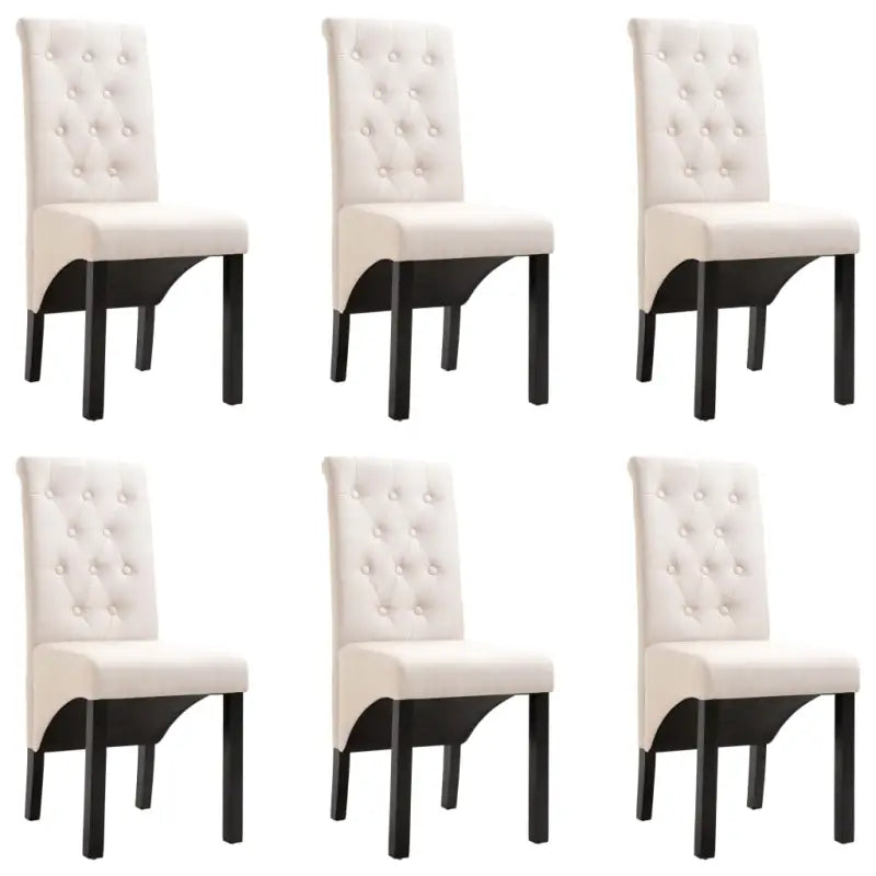 Eetkamerstoelen met levering bevat zachte bekleding en tijdloos design - Crème / 6 - Eetkamerstoelen