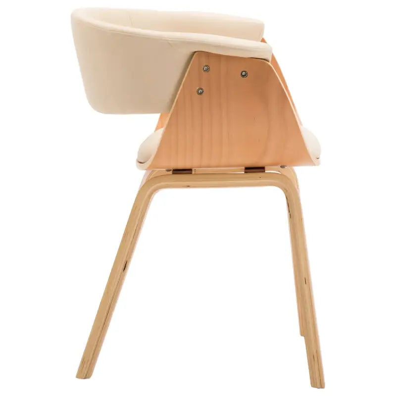 Eetkamerstoelen set met gebogen hout en eenvoudig te reinigen kunstleer - Eetkamerstoelen