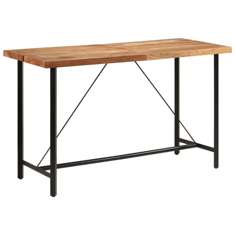 Eettafel met massief acaciahout en ijzeren frame voor gezellige avonden - Bruin / 1 / Massief acaciahout - Eettafels