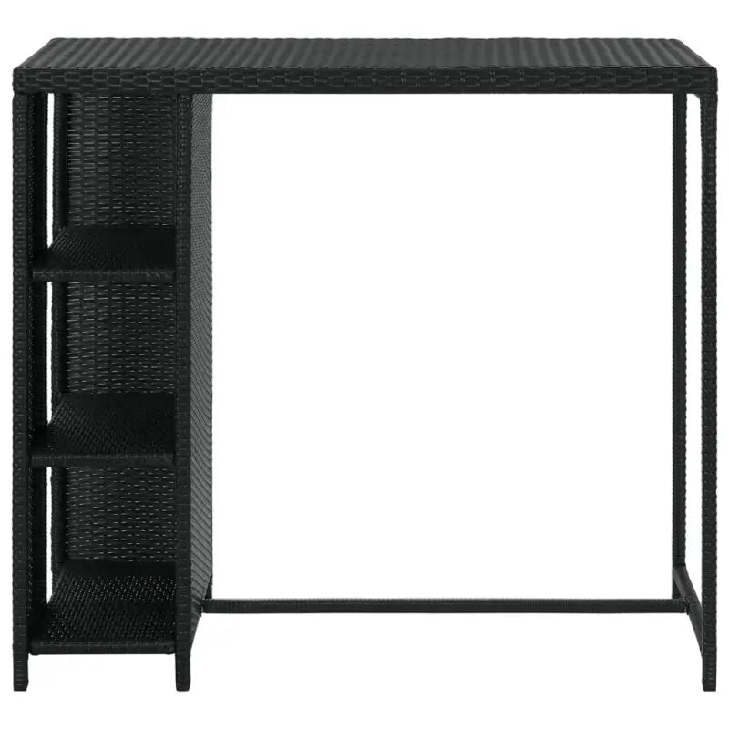 Eettafel met opbergrek van PE-rattan en stalen frame - Eettafels