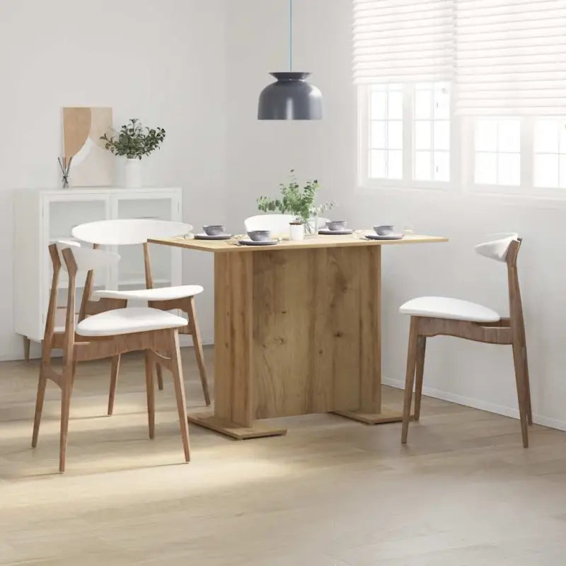 Eettafel van bewerkt hout met frisse minimalistische uitstraling - artisanaal eikenkleurig / 1 - Eettafels