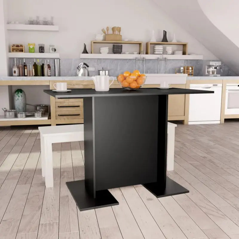 Eettafel van bewerkt hout met frisse minimalistische uitstraling - Zwart / 1 - Eettafels