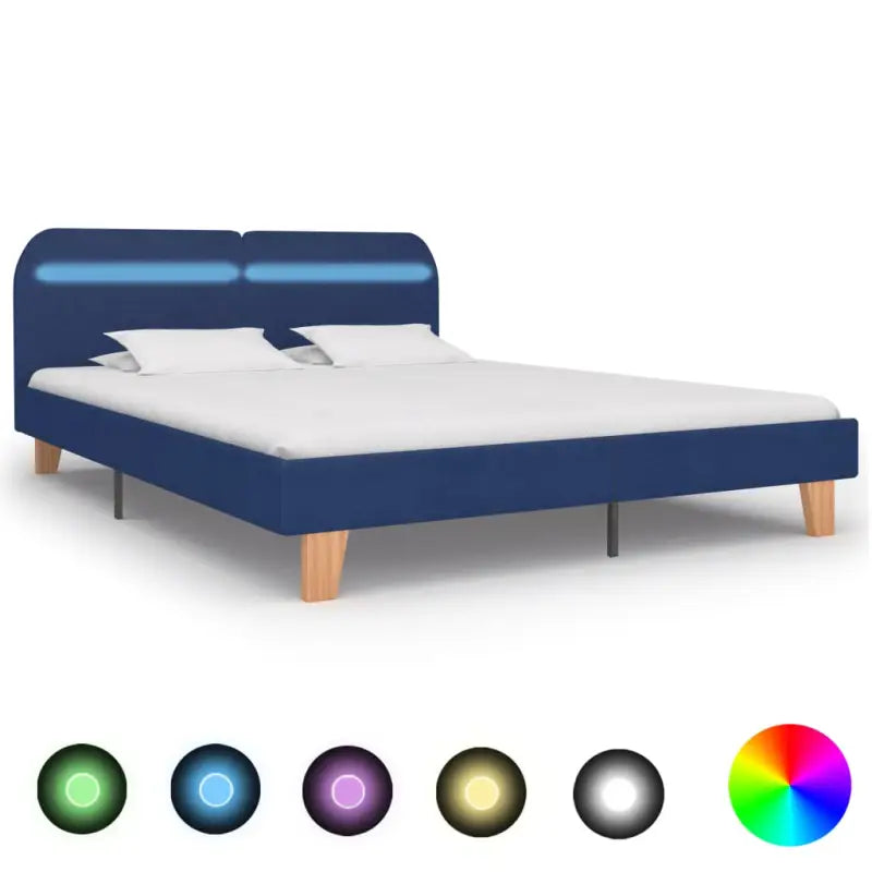 Elegant klassiek bedframe met kleurrijke LED-verlichting - Blauw / 180 x 200 cm - Bedden & bedframes