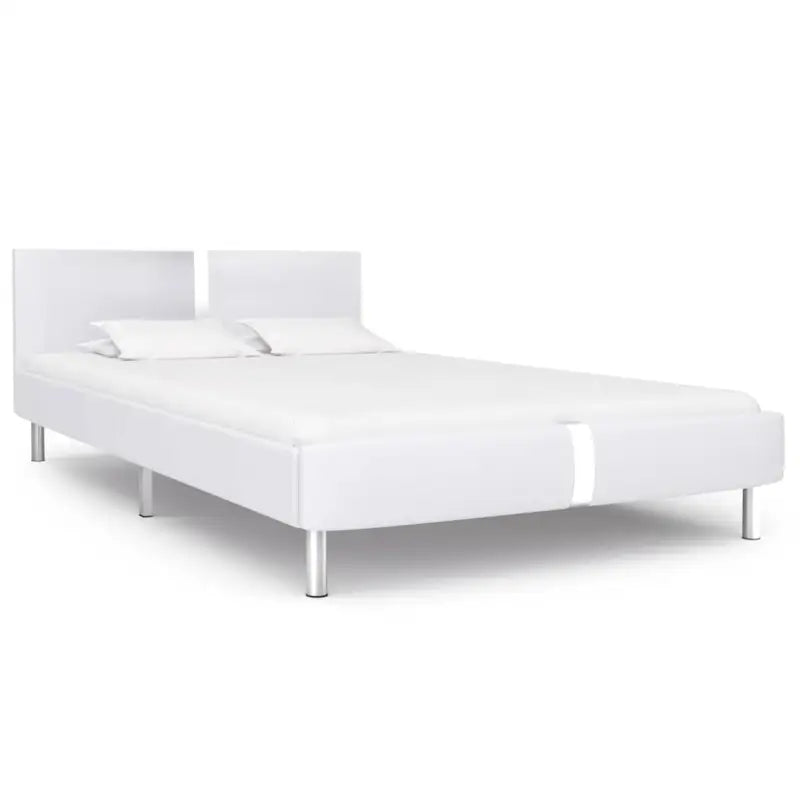Elegant klassieke bedframe met stalen poten voor een stijlvolle slaapkamer - Wit / 135 x 190 cm - Bedden & bedframes