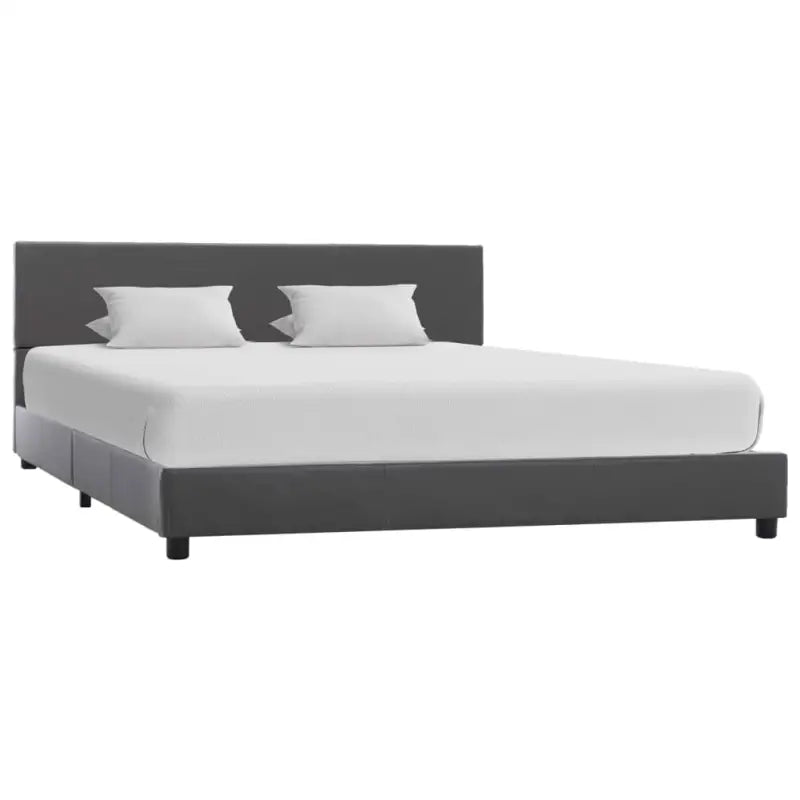 ELEGANT KUNSTSUÉDE BEDFRAME MET COMFORTABEL HOUBORD - Grijs / 120 x 200 cm - Bedden & bedframes