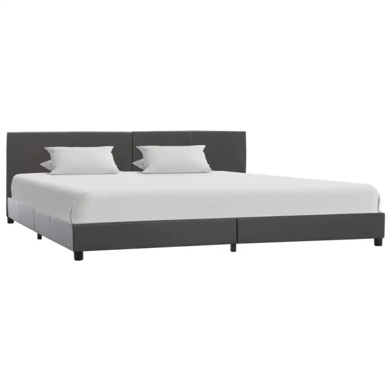 ELEGANT KUNSTSUÉDE BEDFRAME MET COMFORTABEL HOUBORD - Grijs / 180 x 200 cm - Bedden & bedframes