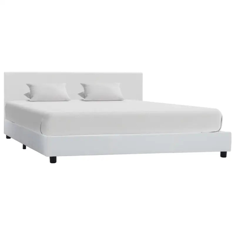 ELEGANT KUNSTSUÉDE BEDFRAME MET COMFORTABEL HOUBORD - Wit / 120 x 200 cm - Bedden & bedframes