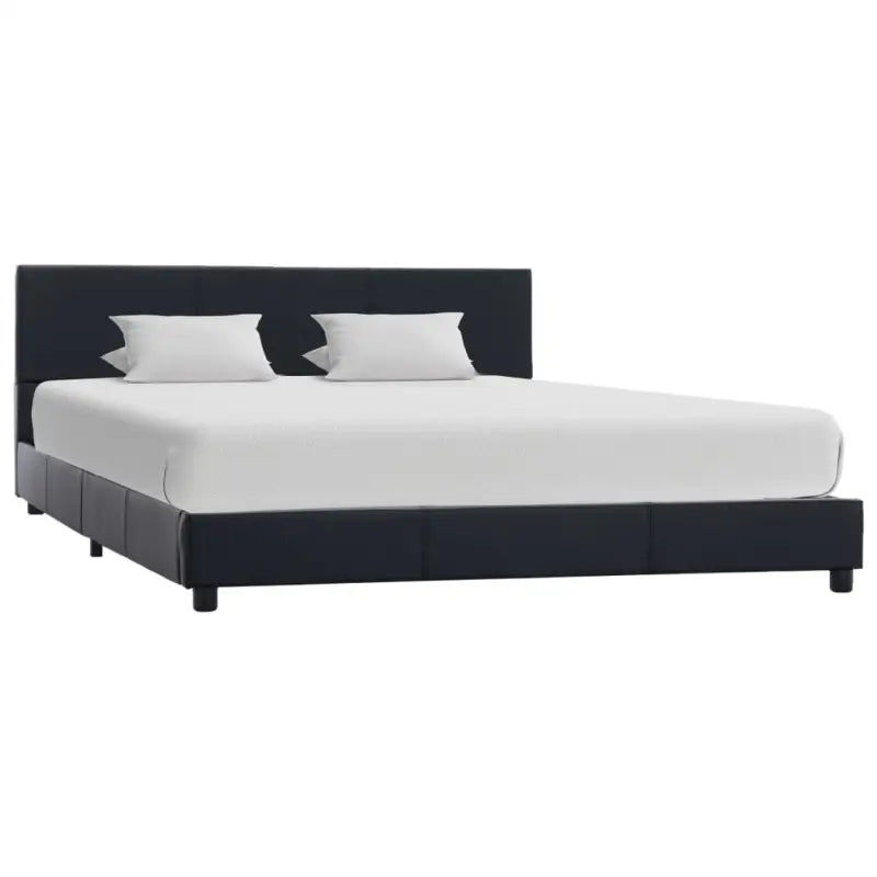 ELEGANT KUNSTSUÉDE BEDFRAME MET COMFORTABEL HOUBORD - Zwart / 160 x 200 cm - Bedden & bedframes