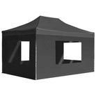 Elegant partytent met oxford stof en pvc ramen voor zware regen - Antraciet / 4.5 x 3 m / 1 - Partytenten & prieëlen