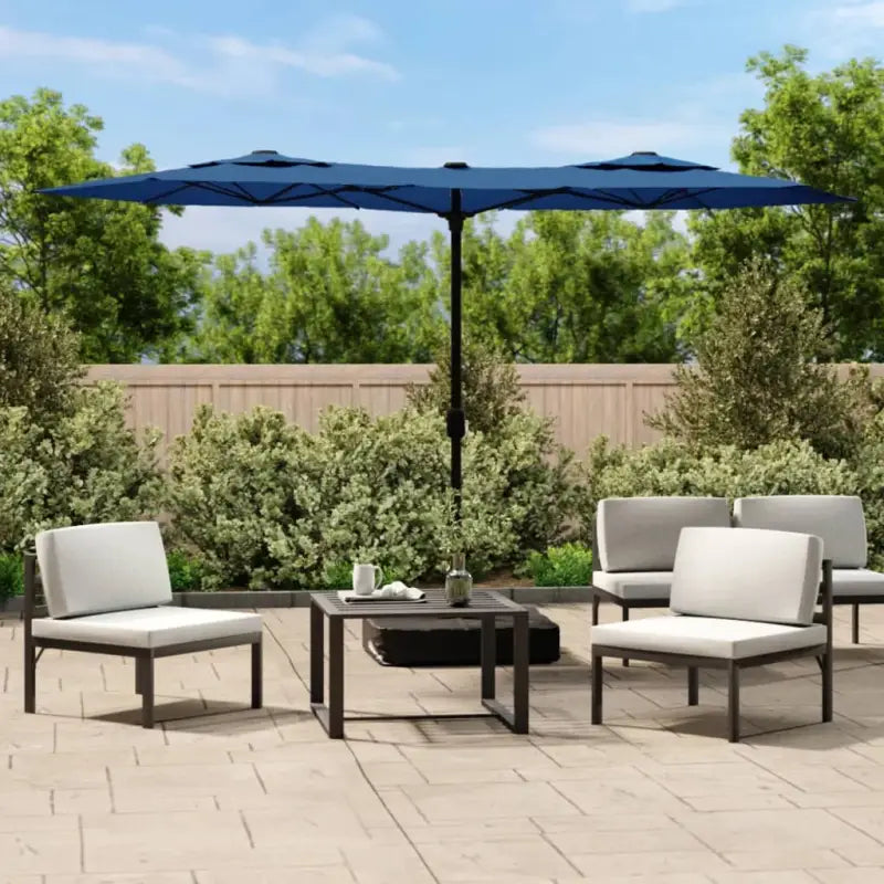 Elegante dubbele parasol voor schaduw en UV-bescherming - Blauw / 1 - Parasols en zonneschermen