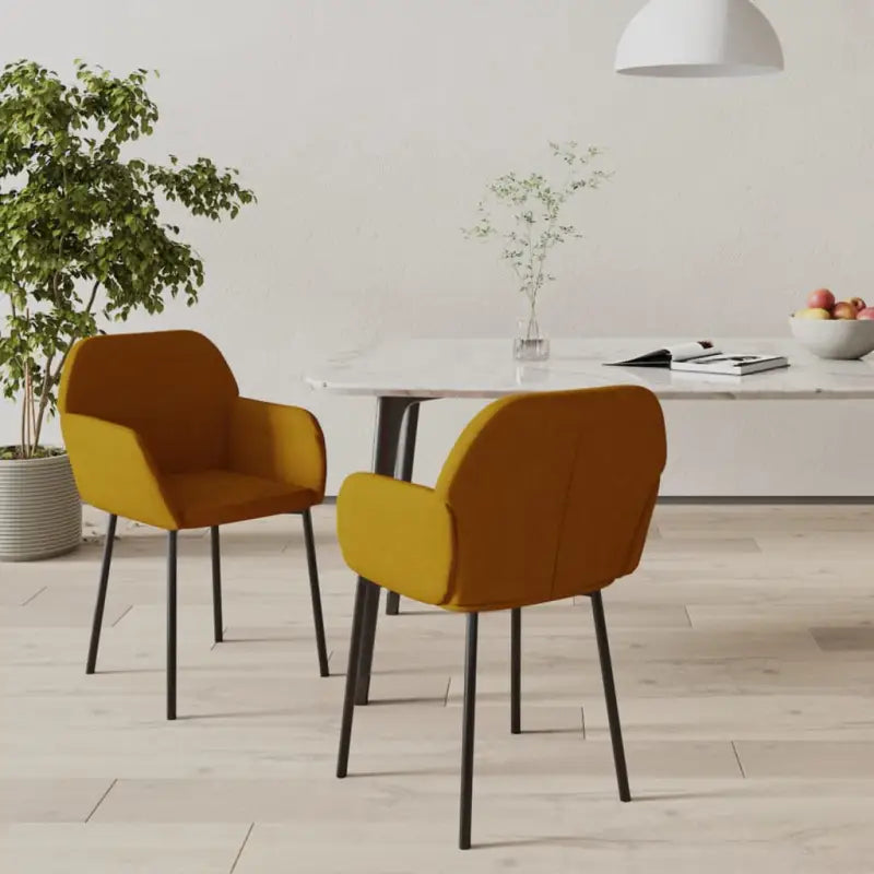 Elegante eetkamerstoelen met luxe fluweel voor comfort en stijl - Bruin / 2 - Eetkamerstoelen