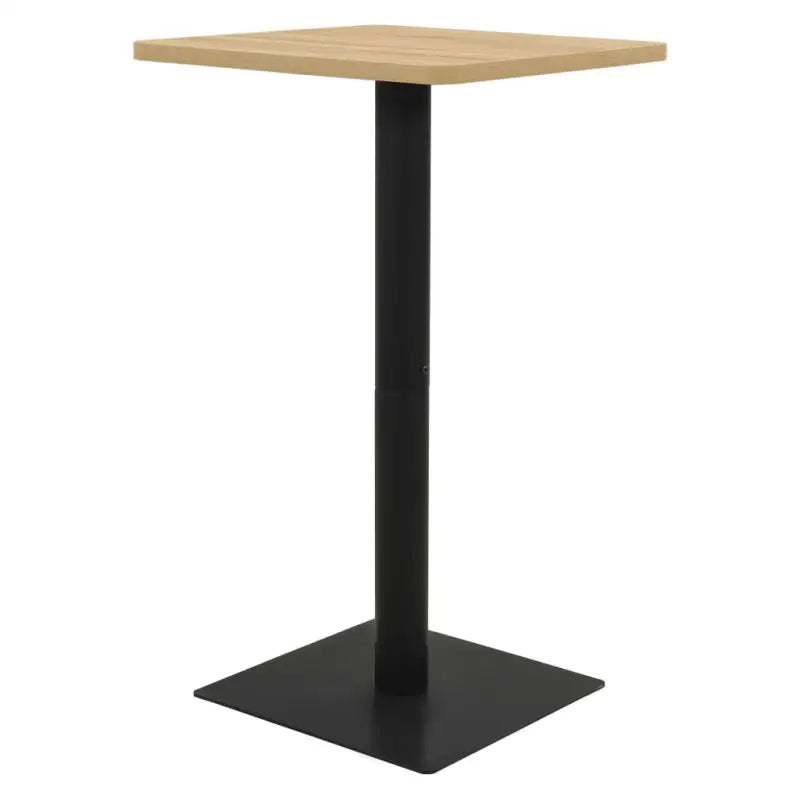 Elegante Eettafel met melamine spaanplaat en Franse sfeer - oak colour and black / 70 x 70 x 107 cm table / 1