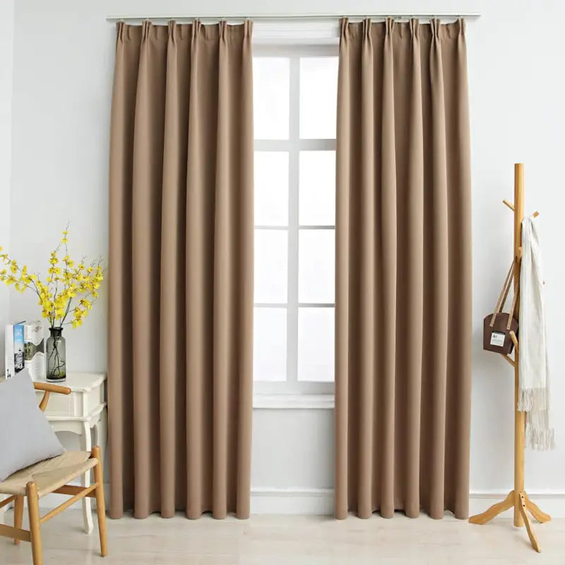Elegante gordijnen met metalen haken inclusief levering voor privacy en stijl - Taupe / 140 x 245 cm / 1 - Gordijnen &