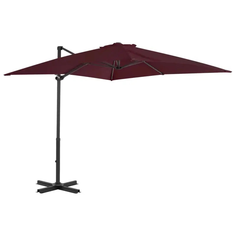 Elegante hangende parasol met aluminium paal voor schaduw en UV-bescherming - Rood / 250 x 250 cm / 1 - Parasols