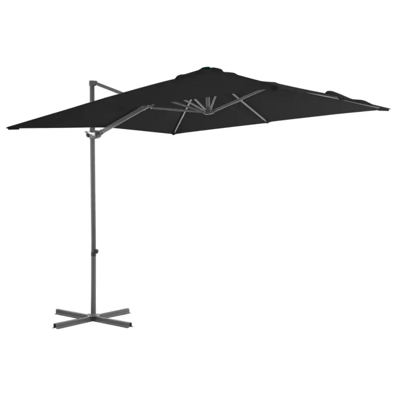 Elegante hangende parasol met stalen paal voor schaduw en UV-bescherming - Zwart / 250 x 250 cm / 1 - Parasols