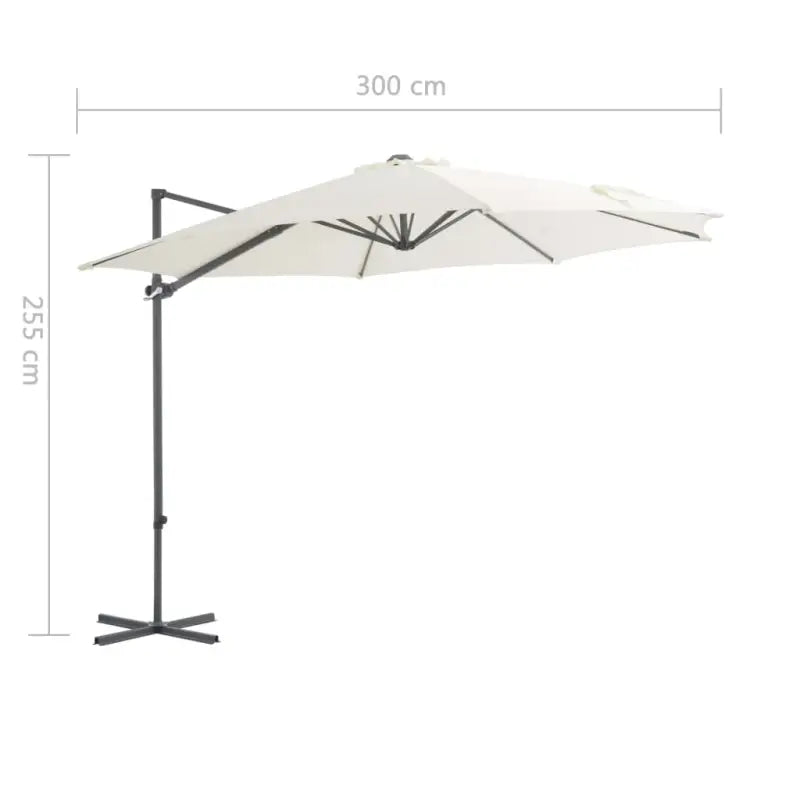 Elegante hangende parasol met stalen paal voor schaduw en UV-bescherming - Parasols en zonneschermen