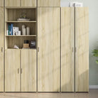 Elegante hoge kast van bewerkt hout voor een stijlvolle inrichting - Sonoma eiken / 1 - Dressoirs & buffetkasten