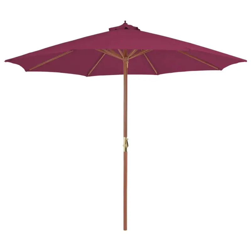 Elegante houten parasol met UV-bescherming en stevige houten paal - Rood / 1 - Parasols en zonneschermen