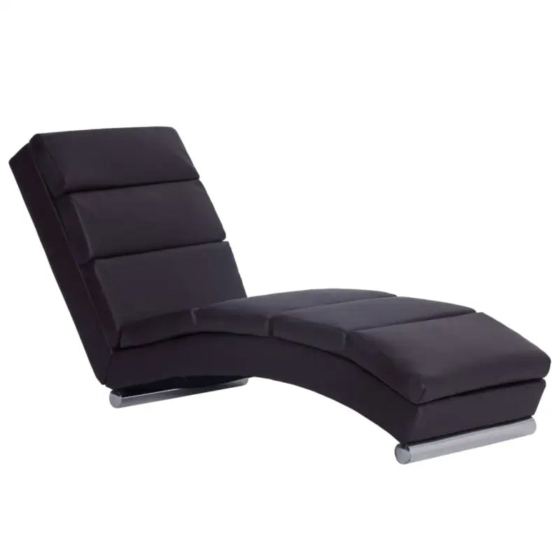 Elegante kunstleren chaise longue met roestvrijstalen poten en comfort - Chaises longues