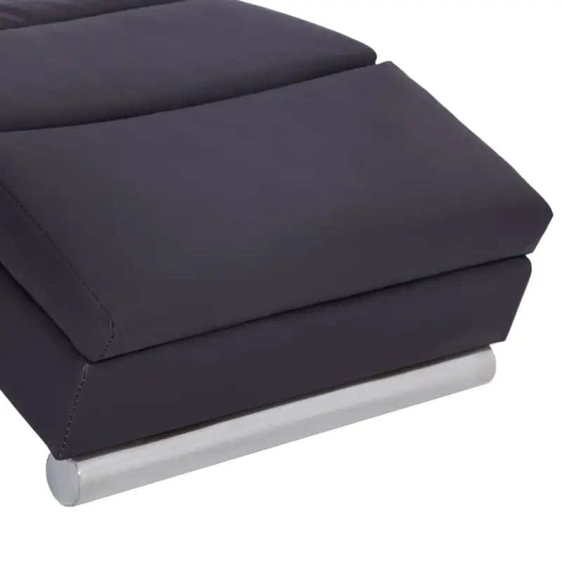 Elegante kunstleren chaise longue met roestvrijstalen poten en comfort - Chaises longues