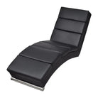 Elegante kunstleren chaise longue met roestvrijstalen poten en comfort - Zwart / 1 - Chaises longues