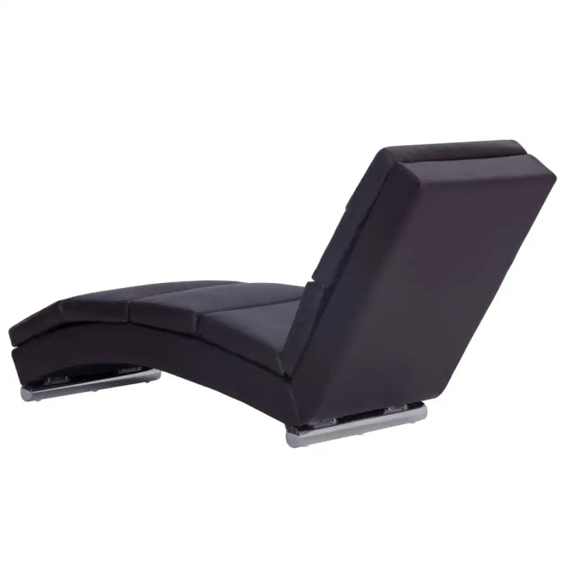 Elegante kunstleren chaise longue met roestvrijstalen poten en comfort - Chaises longues