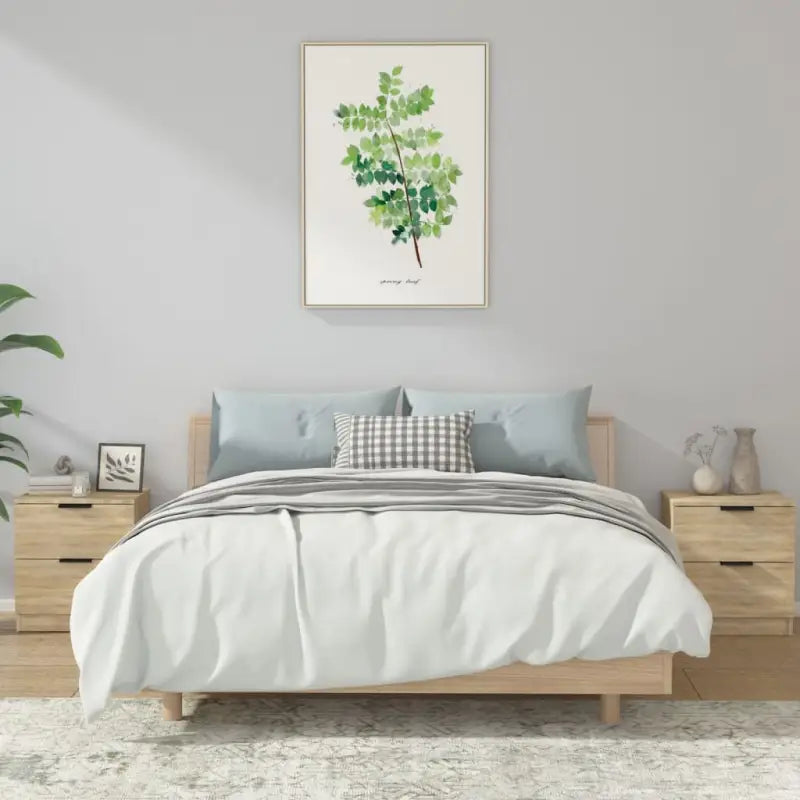 Elegante nachtkastjes van bewerkt hout voor een tijdloze uitstraling - Sonoma eiken / 2 - Nachtkastjes