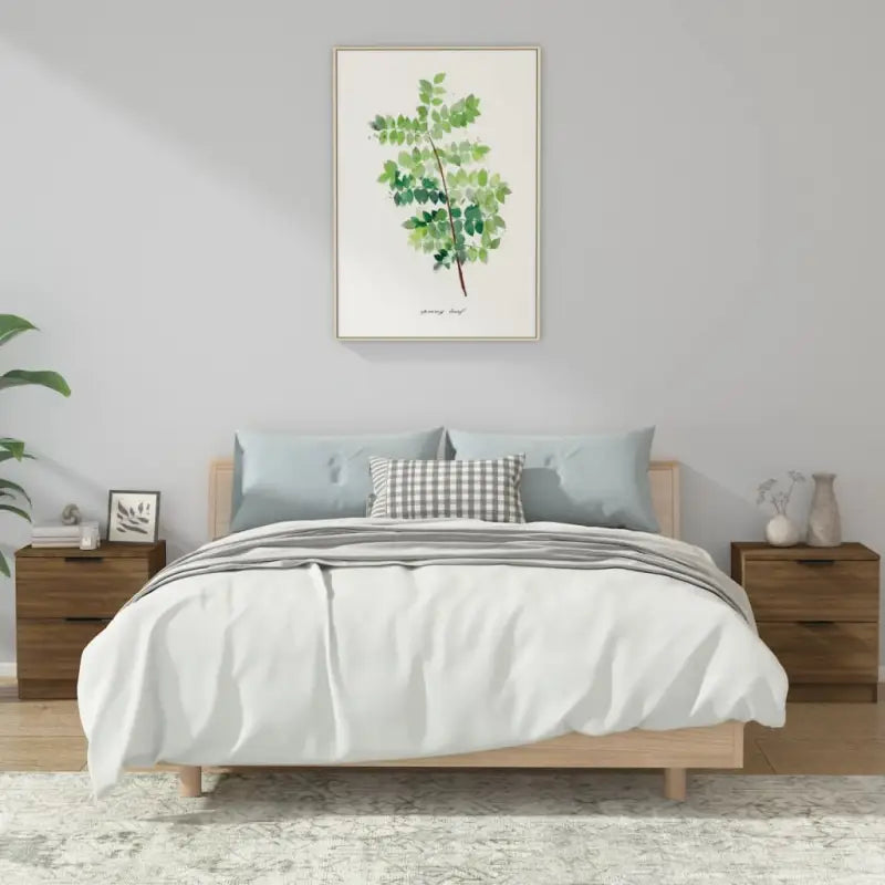 Elegante nachtkastjes van bewerkt hout voor een tijdloze uitstraling - bruin eikenkleur / 2 - Nachtkastjes