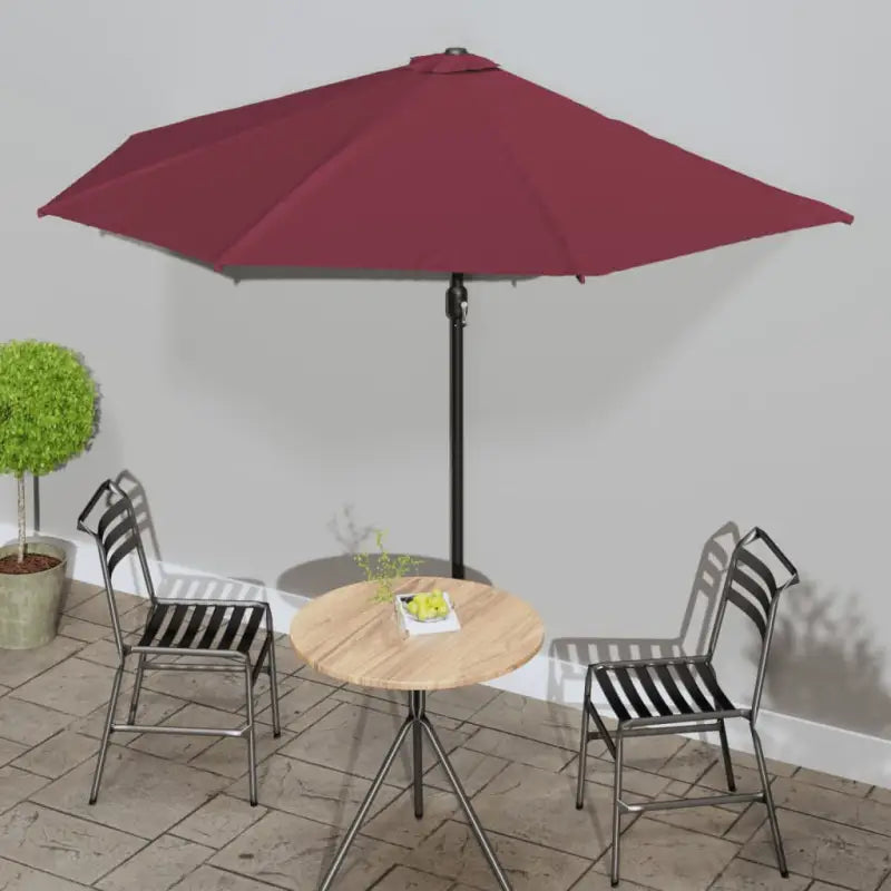 Elegante parasol met aluminium paal en stalen baleinen voor schaduw - Rood / 1 - Parasols en zonneschermen