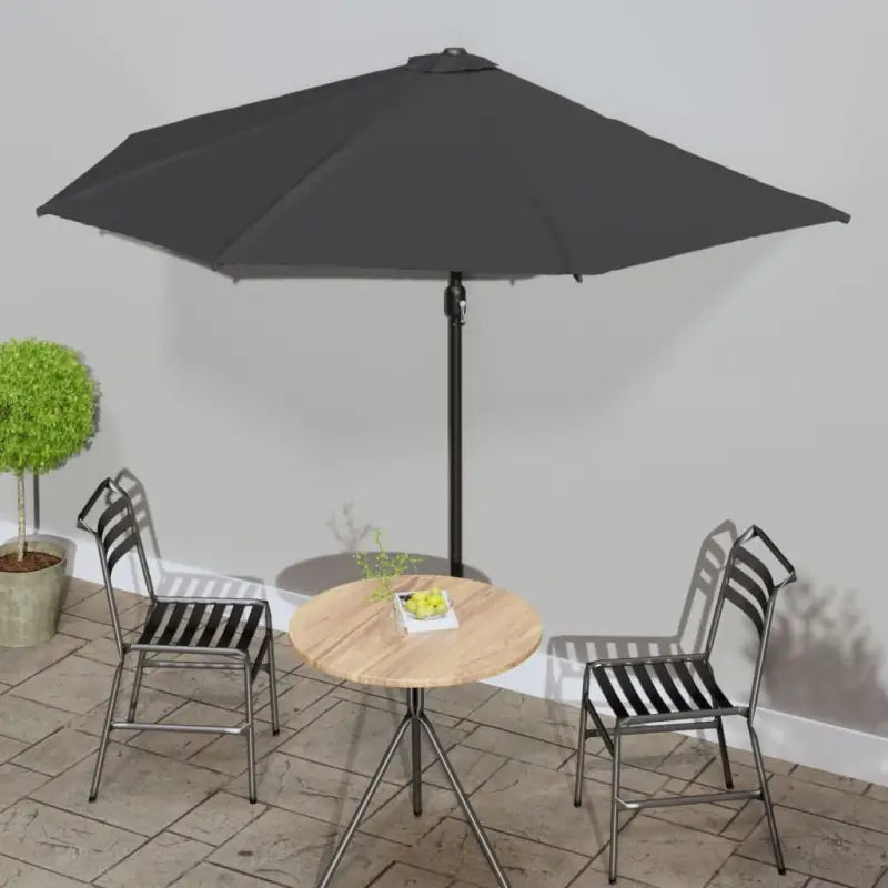 Elegante parasol met aluminium paal en stalen baleinen voor schaduw - Donkerantraciet / 1 - Parasols en zonneschermen