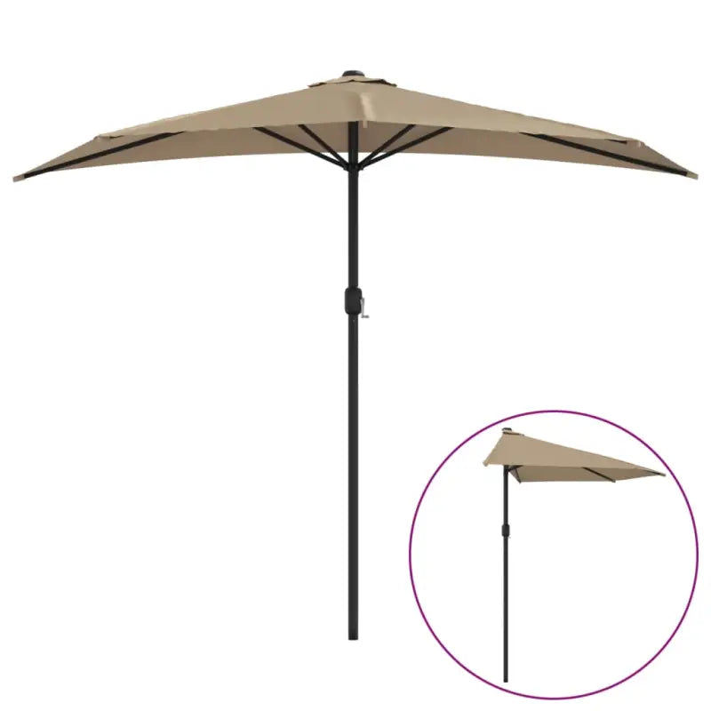 Elegante parasol met aluminium paal en stalen baleinen voor schaduw - Parasols en zonneschermen