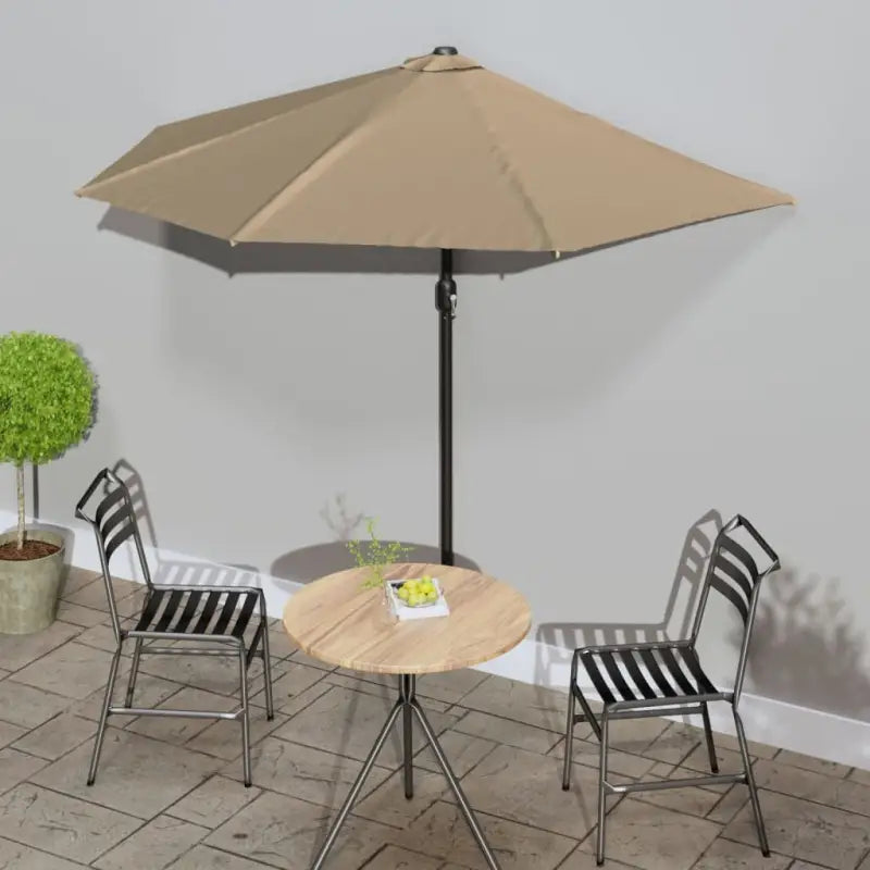 Elegante parasol met aluminium paal en stalen baleinen voor schaduw - donkertaupe / 1 - Parasols en zonneschermen