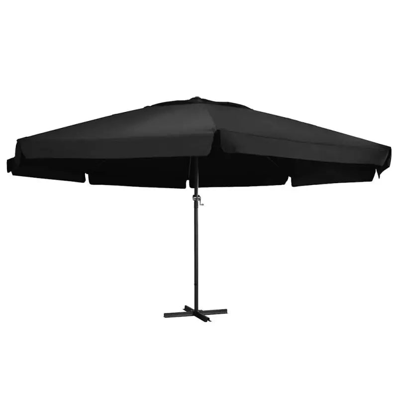 Elegante parasol met aluminium paal voor shade en uv-bescherming - Zwart / 600 cm / 1 - Parasols en zonneschermen