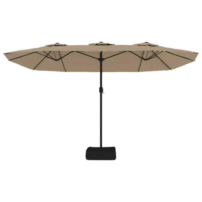 Elegante parasol met dubbel dak en LED-verlichting voor vlakke ondergrond - Parasols en zonneschermen