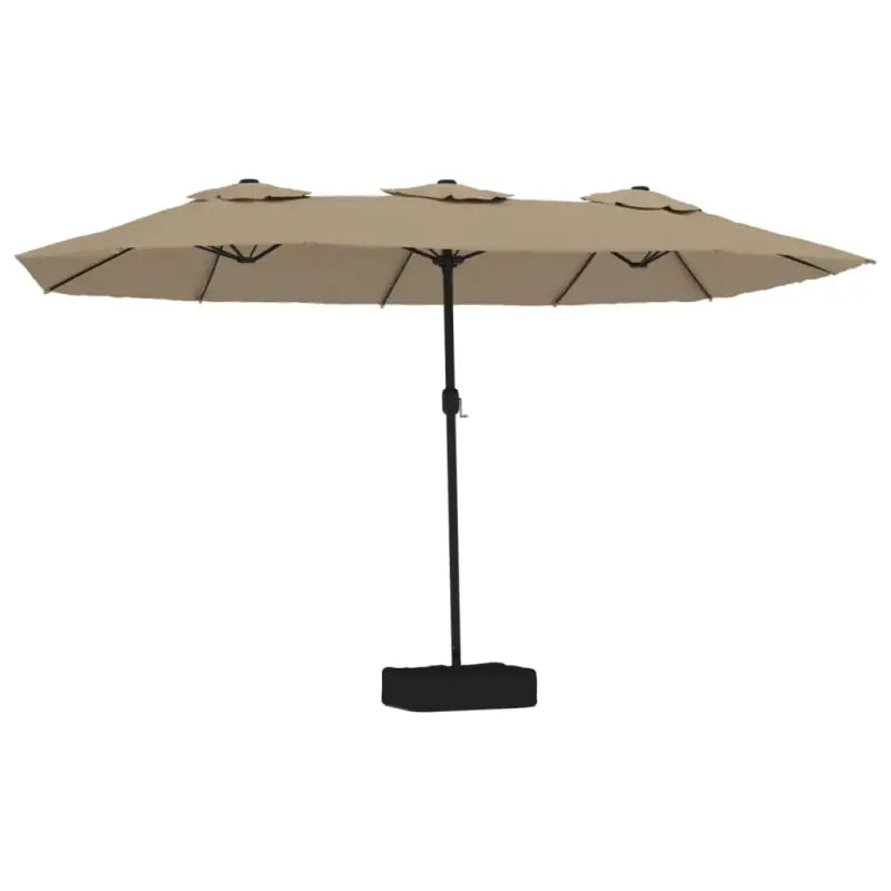 Elegante parasol met dubbel dak en LED-verlichting voor vlakke ondergrond - Parasols en zonneschermen