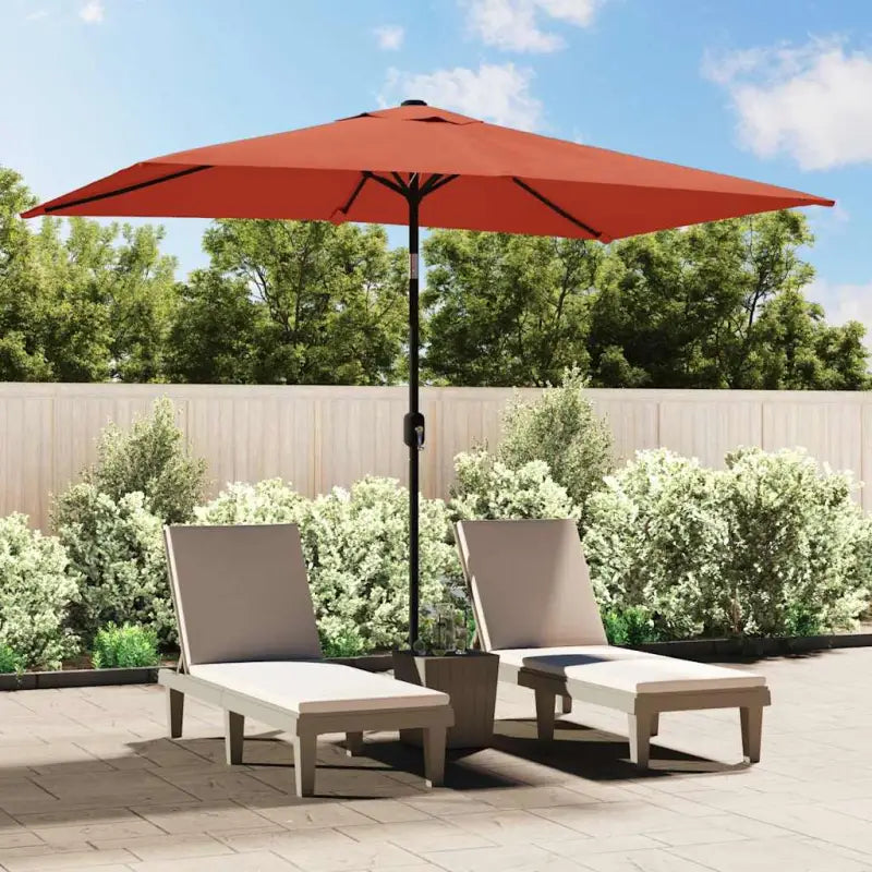 Elegante parasol met stalen paal voor schaduw en uv-bescherming - Terracotta / 1 - Parasols en zonneschermen